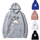 Толстовка с капюшоном для мужчин и женщин, свитшот с принтом собаки для скейтбординга, Модный пуловер в стиле хип-хоп, уличная одежда, студенческий Повседневный Топ