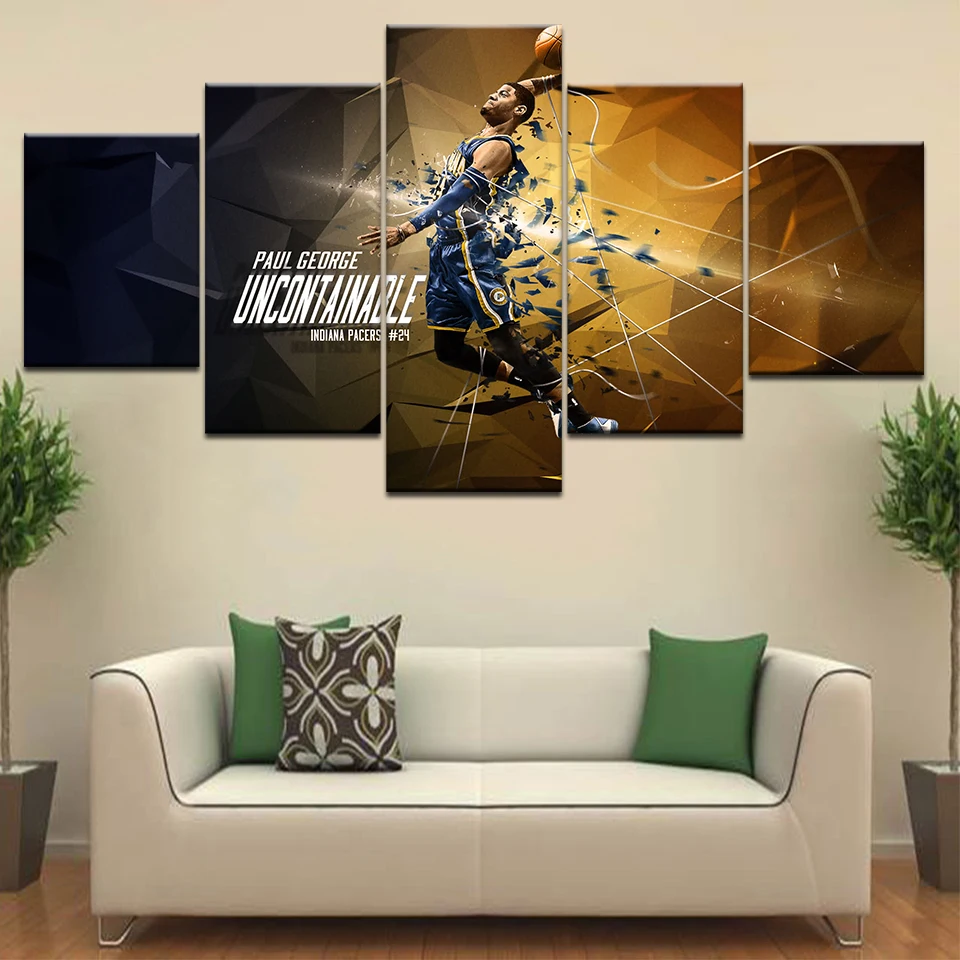 5 шт. современный Баскетбол Star Group Спорт плакат настенное искусство модульные