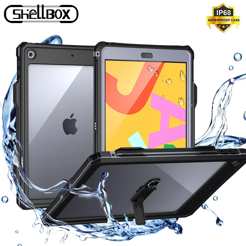 Водонепроницаемый чехол Shelbox для 2019 iPad 10 2 с держателем 2020 IPad из ТПУ мягкий