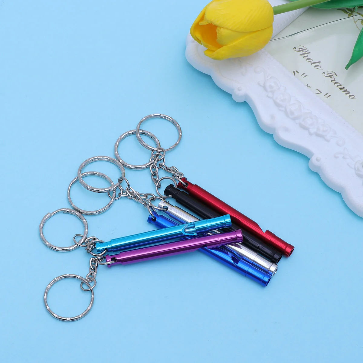 

6pcs Outdoor Survival Whistle Fashion Aluminium Alloy Whistle Referee Survival Whistle Outdoor Equipment EDC Tool(Mixed Colors)