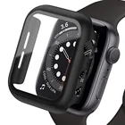 Стекло и крышка для Apple Watch, чехол 44 мм 40 мм 42 мм 38 мм, чехол для iWatch, аксессуары, бампер + защита для экрана Apple watch, серия 6 SE 5 4 3