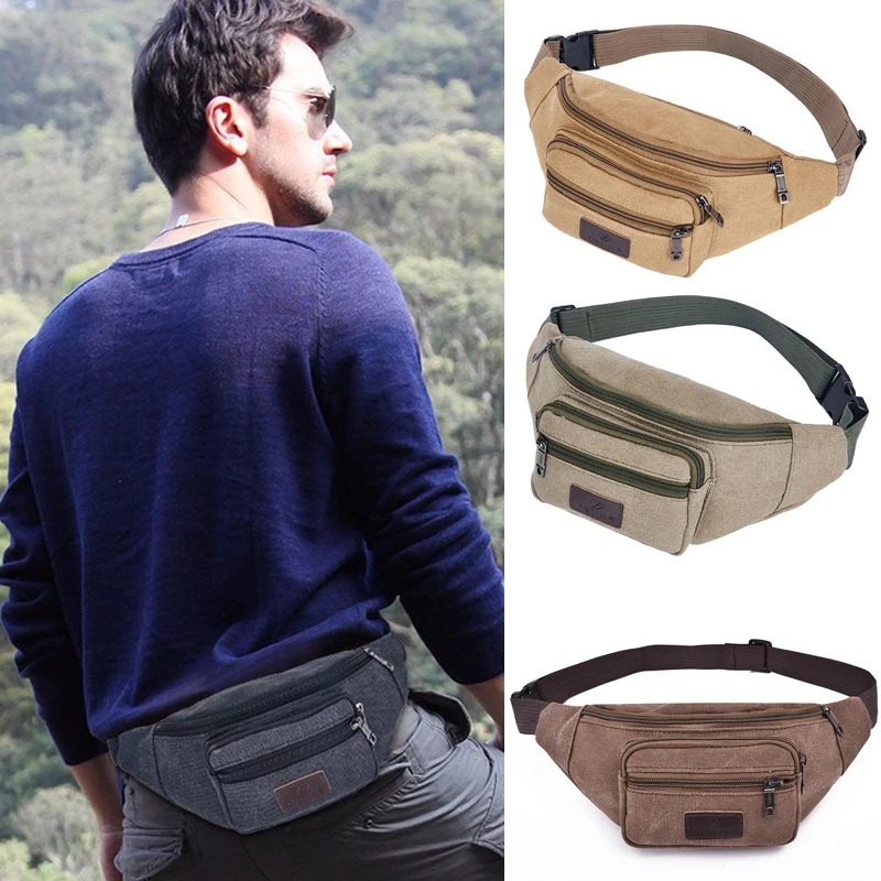 Fashion Men's Belt Bag Fanny Pack Canvas Shoulder Sports Travel Wallet Package Hip Waist Much Hot Purse Heuptas | Багаж и сумки