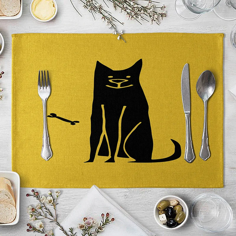 Мультфильм животных Настольный коврик Симпатичный кот собака шаблон для