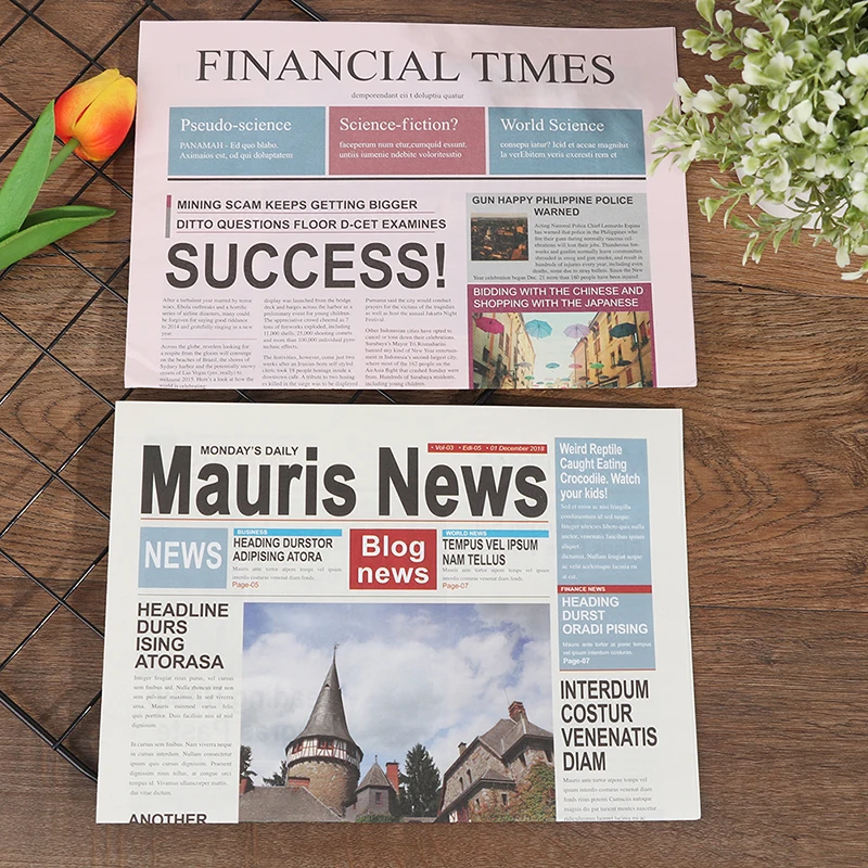 2 шт. Ретро английское издание старые газеты цветок оберточной бумаги для