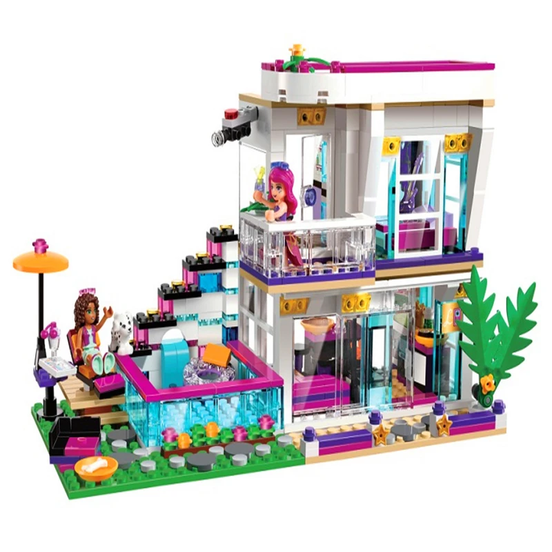 BELA 10498 друзья Livi's Pop Star House Эмма строительные блоки наборы кирпичные совместимые 41135 Technic игрушки для детей
