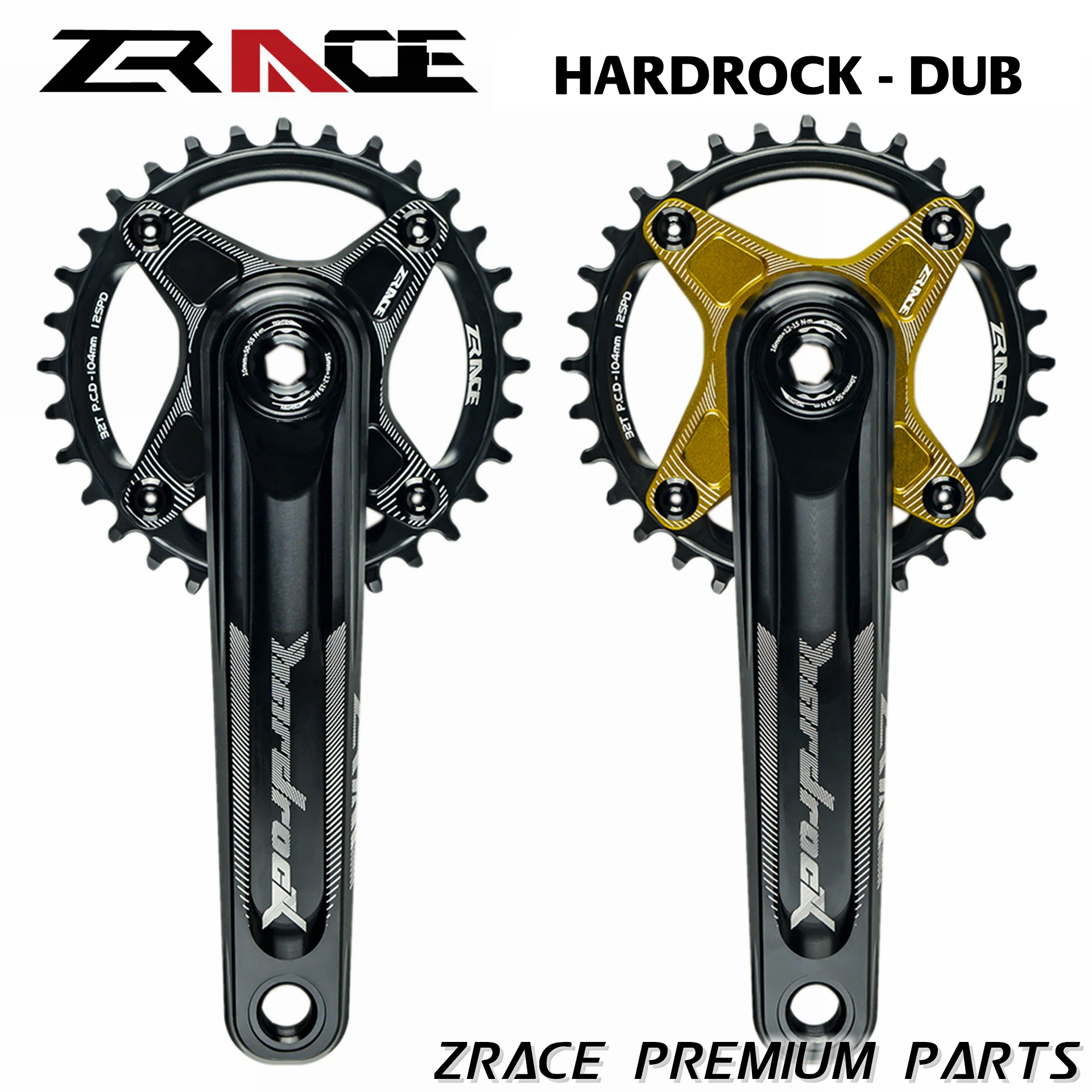 

ZRACE HARDROCK - DUB 1 x 10 11 12 Speed Crankset Eagle Tooth for MTB XC/TR/DH/FR 170 / 175mm,32T/34T/36T/38T,DUB Chainset