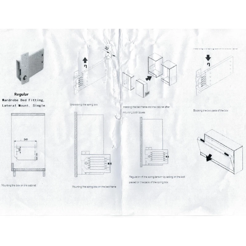 Лучшие DIY Мерфи стенная кровать аппаратный Комплект складной механизм кровати |