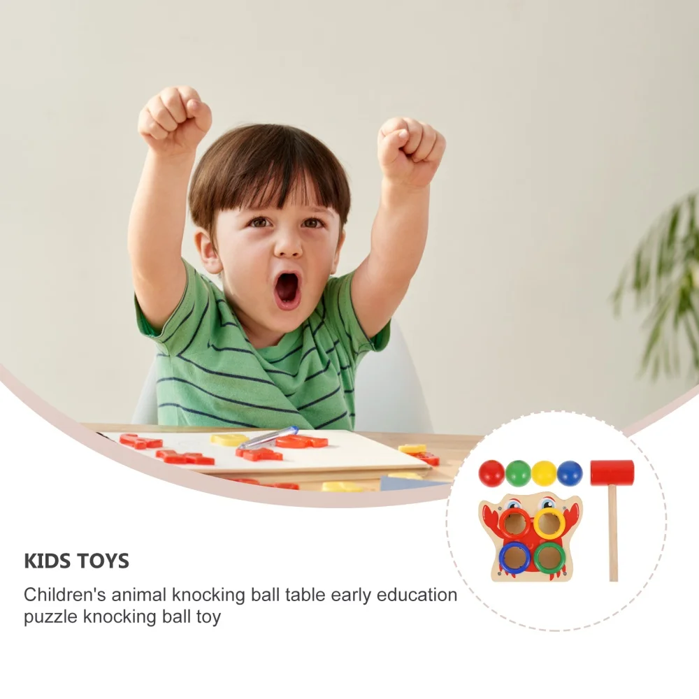 

1 Set Children Beating Wooden Animal Knock Educational Playset for Kids