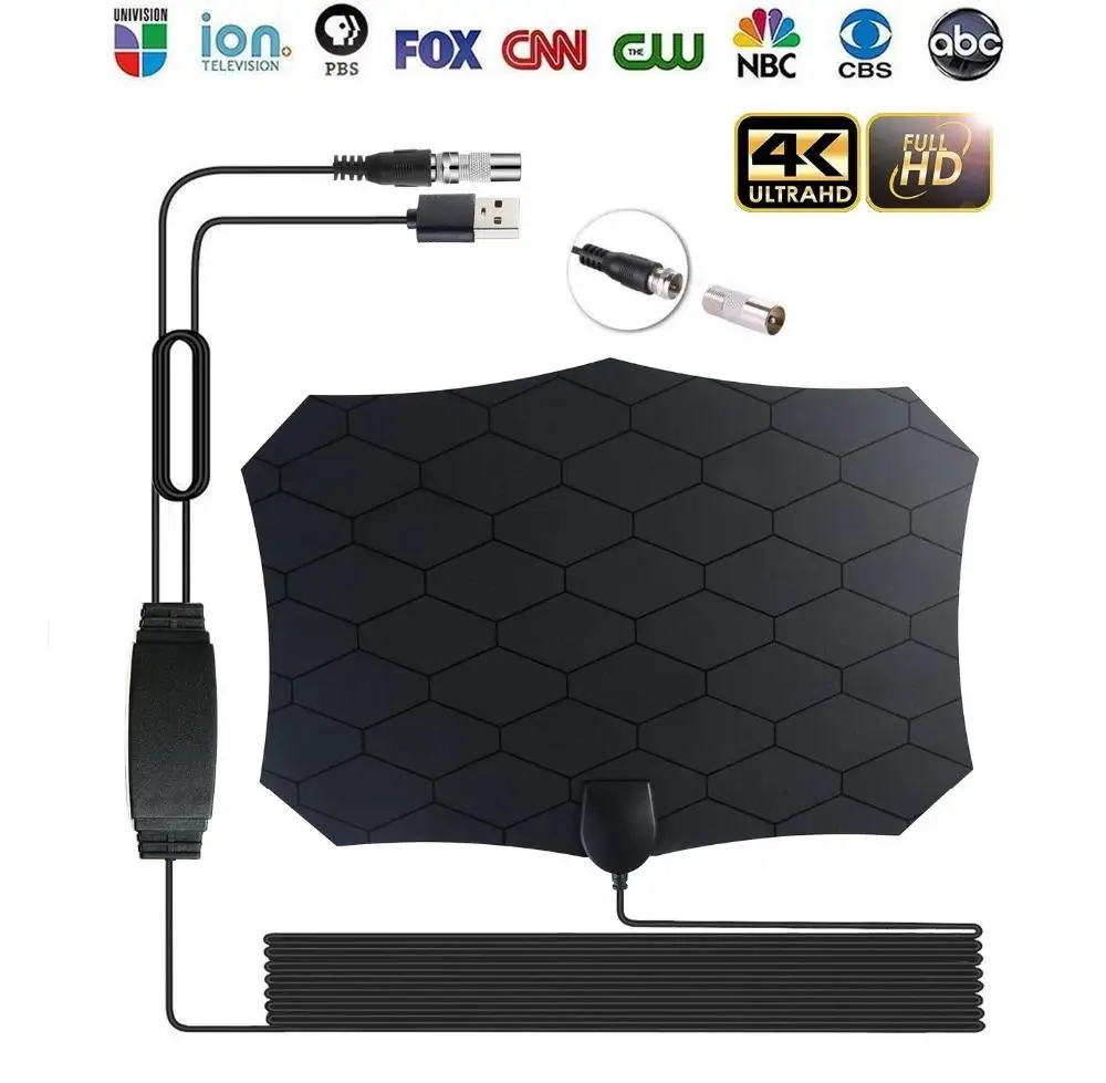 DishyKooker цифровой ТВ антенна 25DB HD телевизионная с усилителем сигнала Усилитель