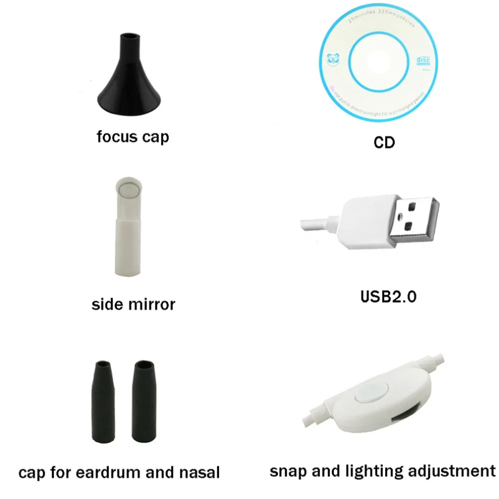 4.9mm Wireless WiFi Medical Endoscope Ear Otoscope Camera Waterproof For Android PC iphone IOS | Безопасность и защита