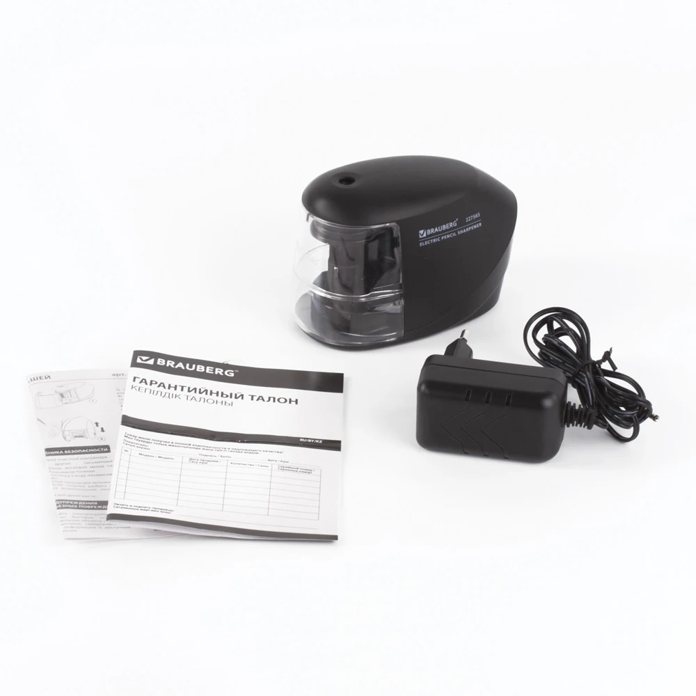 Точилка электрическая Brauberg Original питание 220 В или 4 батарейки Аа фрезерный