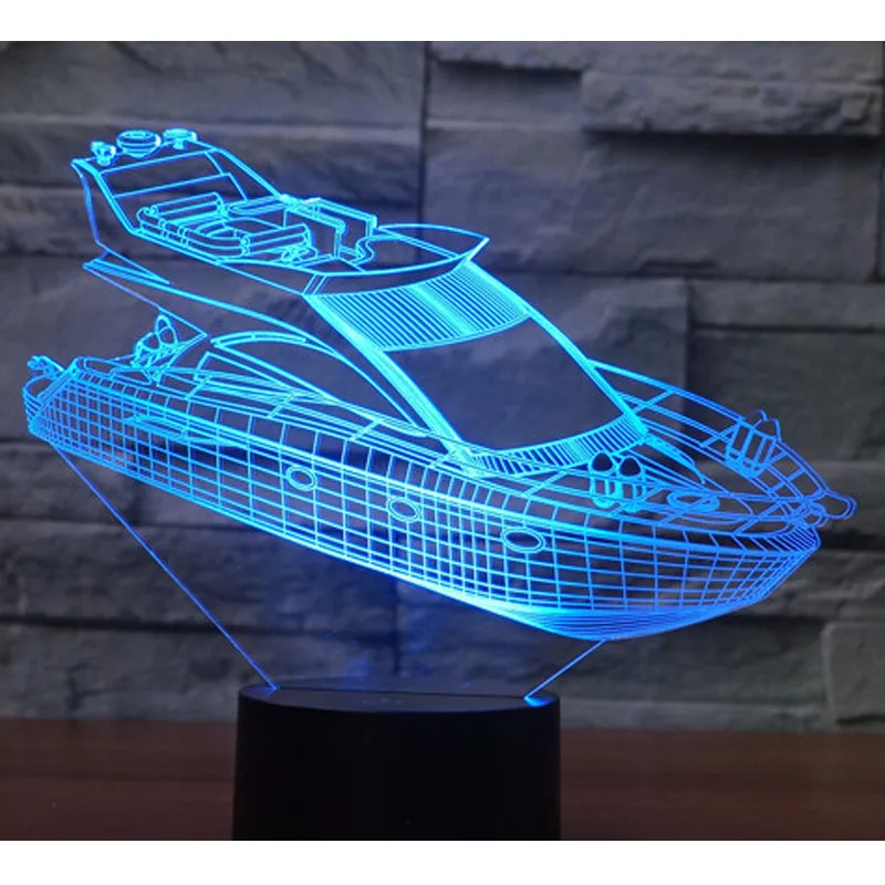 Светодиодный ночсветильник 3D для яхты светильник лампа украшения дома с 7