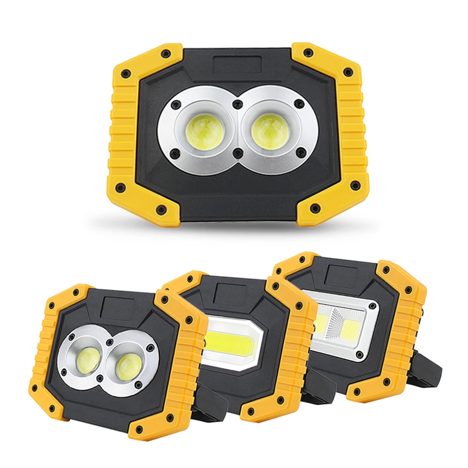 

Portable Spotlight 20W 400LM LED Flood light Reflector Outdoor Camping Emergency Lawn Fishing Work Lighting Lamp 18650 Battery