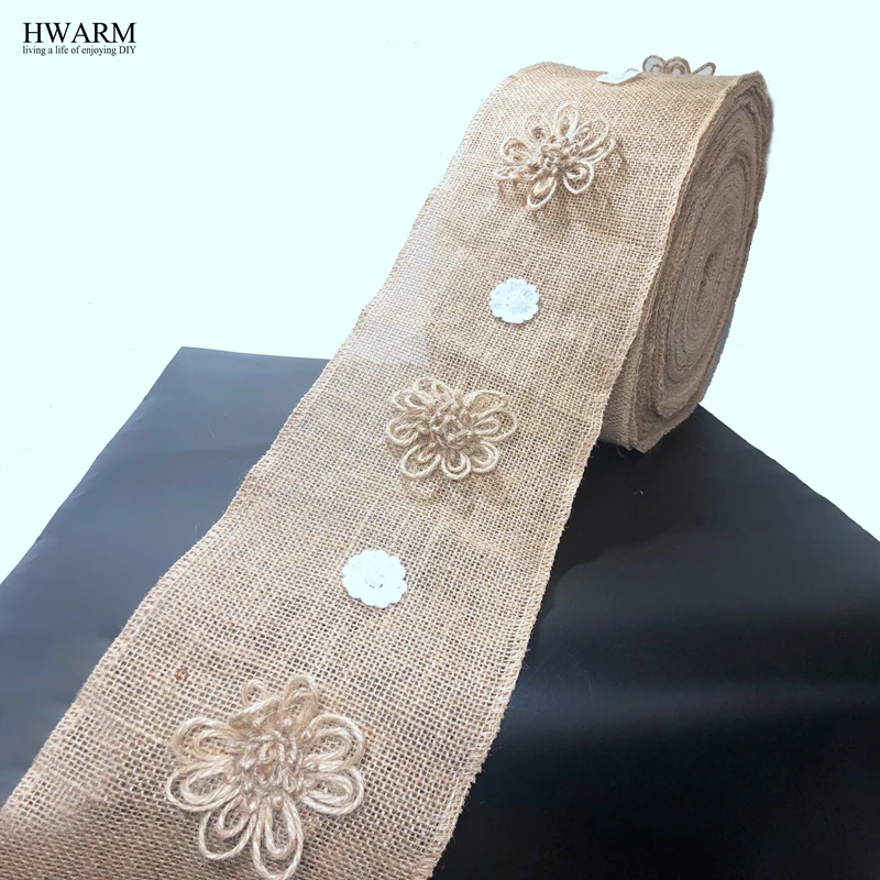 5 ярдов 15 см Свадебная отделка Рождественская льняная Кружевная Ткань Ленточная
