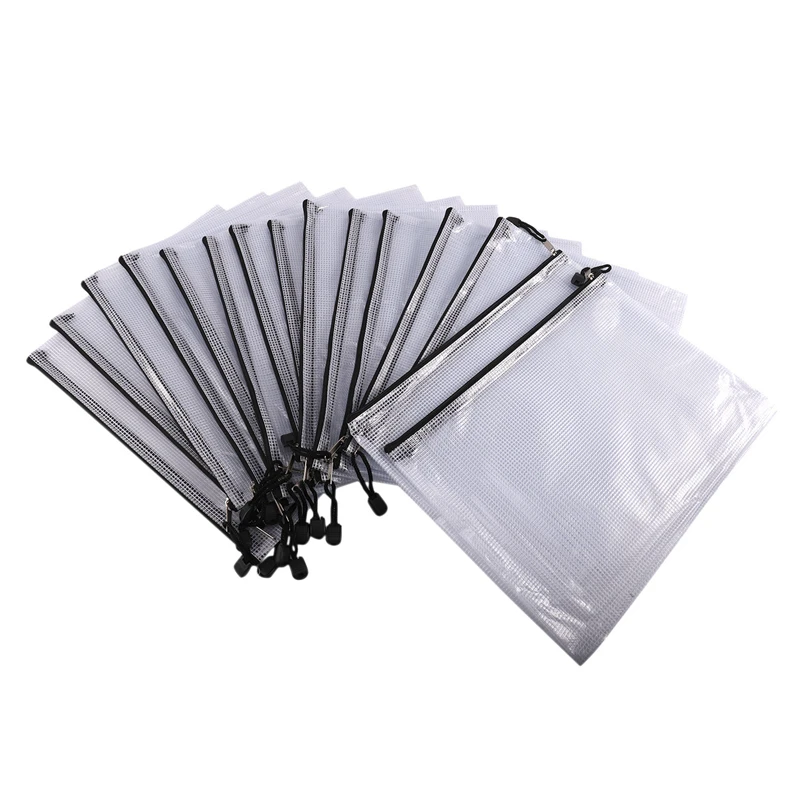 

Сетчатая Сумка для документов на молнии, водонепроницаемая сумка для документов формата А4, 15 штук, школьные офисные принадлежности, органа...