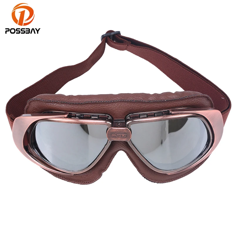 Posbay кожаная оправа прозрачные очки для мотоцикла лыжные скейты пилота