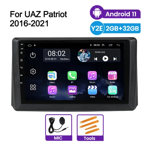 Автомагнитола Tomostrong, Bluetooth, Wi-Fi, для UAZ Patriot 3, 2016, 2017, 2018, 2019, 2020, 2021, Android 11, GPS-экран