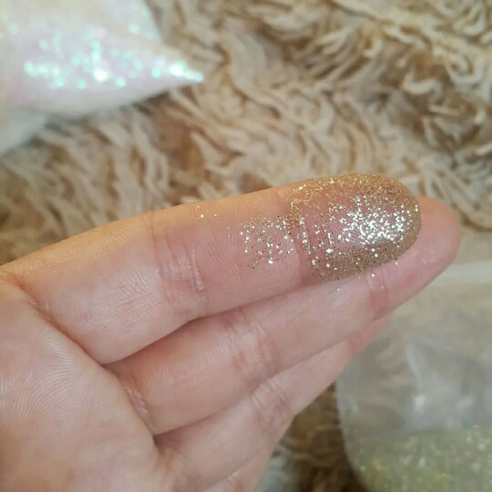 50 г/пакет шампанское золото дизайн ногтей Блестящий Порошок 0 2 мм ультра-тонкий