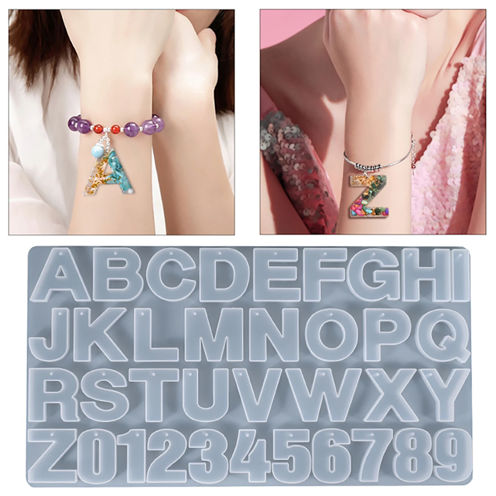 

Формы для брелоков с алфавитом из смолы, сделай сам, изготовление кулонов с отверстиями, домашний декор, набор художественных поделок, подар...