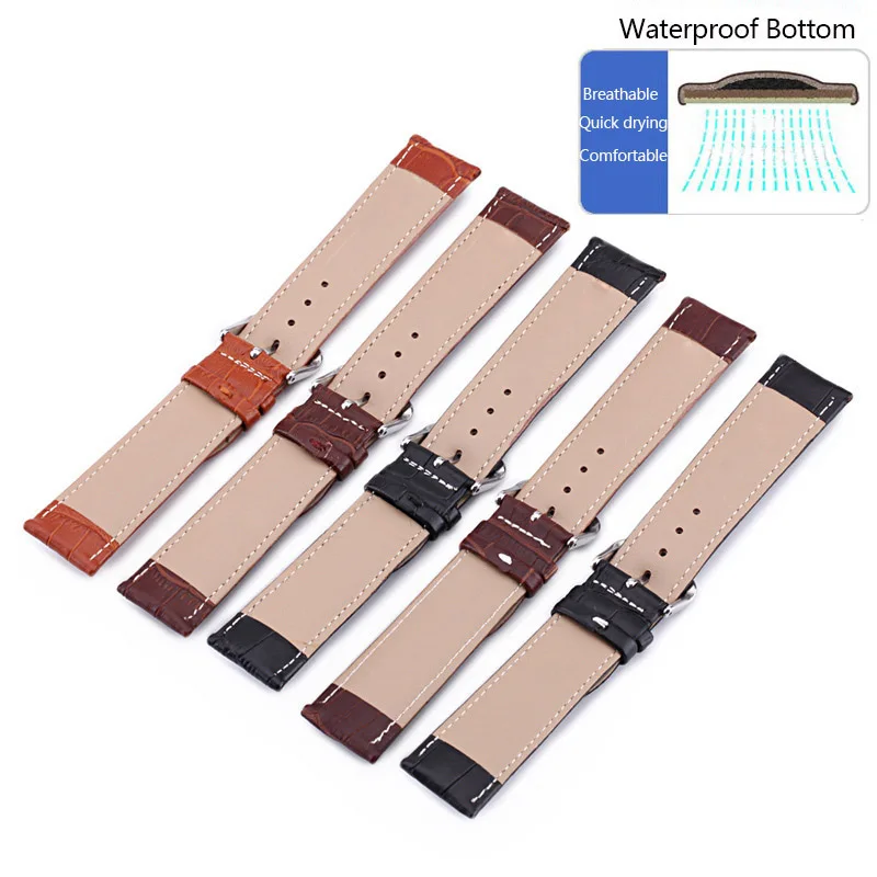 LMCroco Коричневый мужской ремень из натуральной кожи со стальной пряжкой браслет