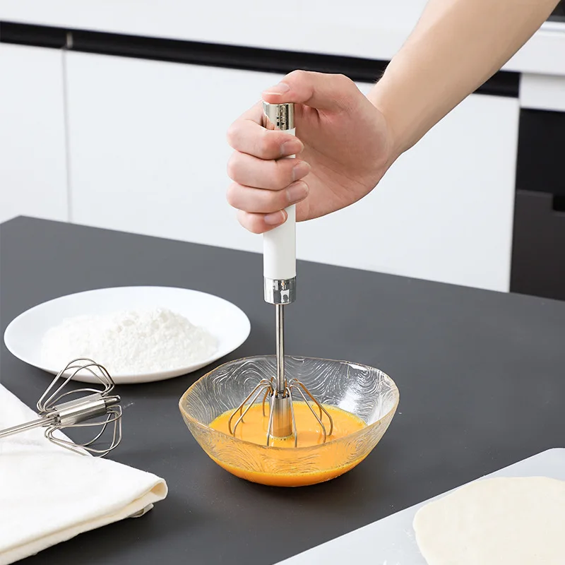 

Hand Pressure Semi-automatic Egg Beater Stainless Steel Kitchen Accessories Tools Self Turning Cream Utensils Whisk Manual Mixer