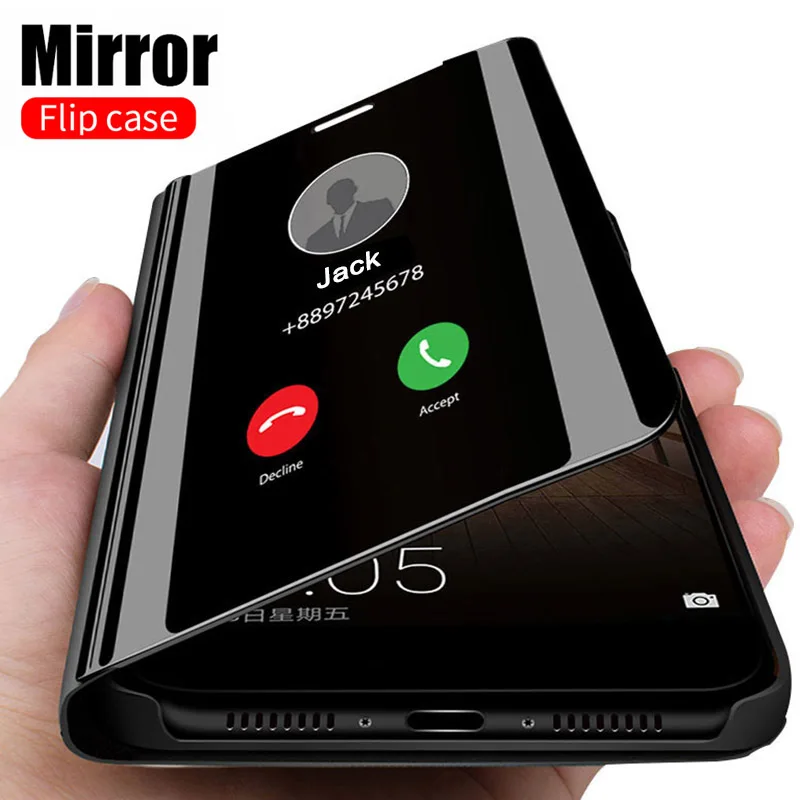 

Smart Mirror Flip Case For Xiaomi Redmi Note 9s 8 7 5 6 K20 Pro 8T 9A 9C 8A 7A 6A 4X 5 Plus Mi 10T Note 10 Pro Poco X3 NFC Cover