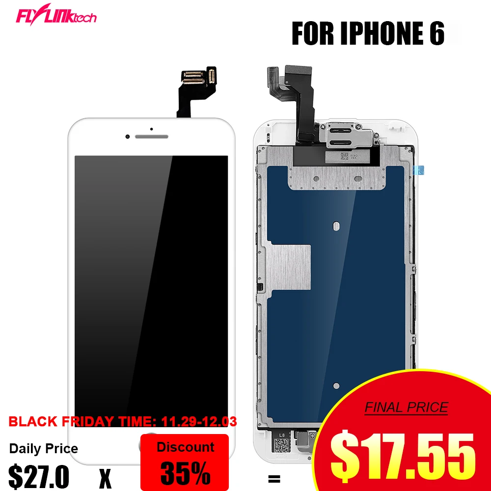 Flylinktech ЖК дисплей Экран дисплея совместим с iPhone 6 Сенсорный экран Замена s Дисплей