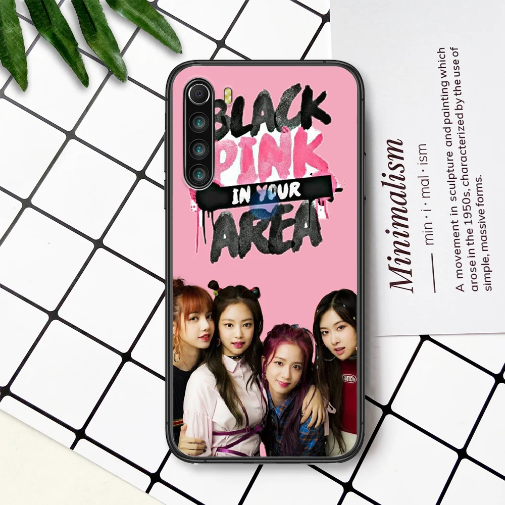 

Black Pink Girl Korea Kpop Phone Case For Xiaomi Redmi Note 7 8 8T 9 9S 4X 7 7A 9A K30 Pro Ultra black Etui Soft Prime Fashion