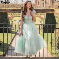 eeqasn mint green tulle with heart homecoming dresses fitted bones tiered skirt ankle length juniors short graduation gowns