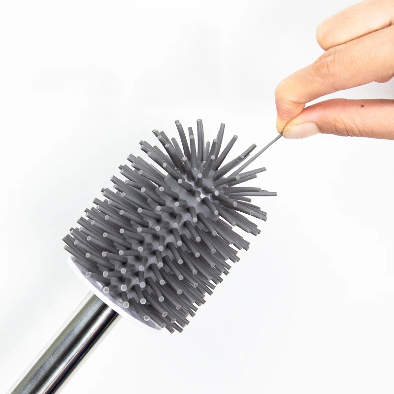 

Wall-mounted Toilet Brush Set Free Punch Hotel Toilet Cleaning Brush Stainless Steel Long Handle Brushes Bathroom Cleaning Tools