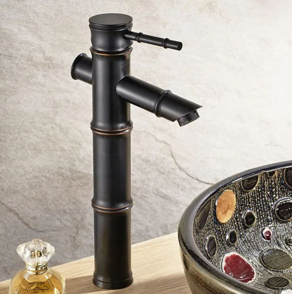 Бамбук Стиль Черный Масло втирают бронзовая античная латунь ванная раковина