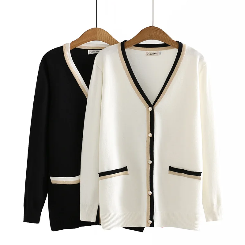 

Large Size Women's Autumn/winter Sweater Outwear 2021 Fashion Plus Size Slim Loose Joker Fragrance Knit Cardigan Tops Sweaters