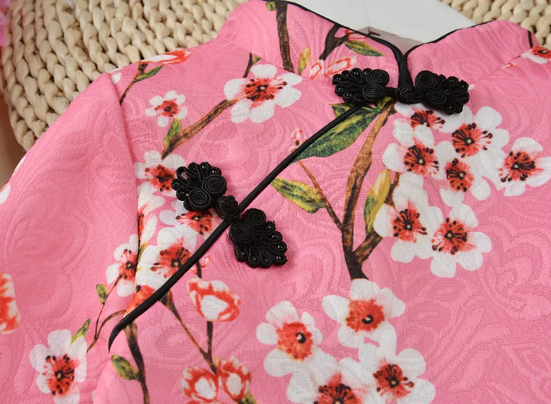 Модные дизайнерские осенние платья для девочек 2019 китайский Винтажный стиль