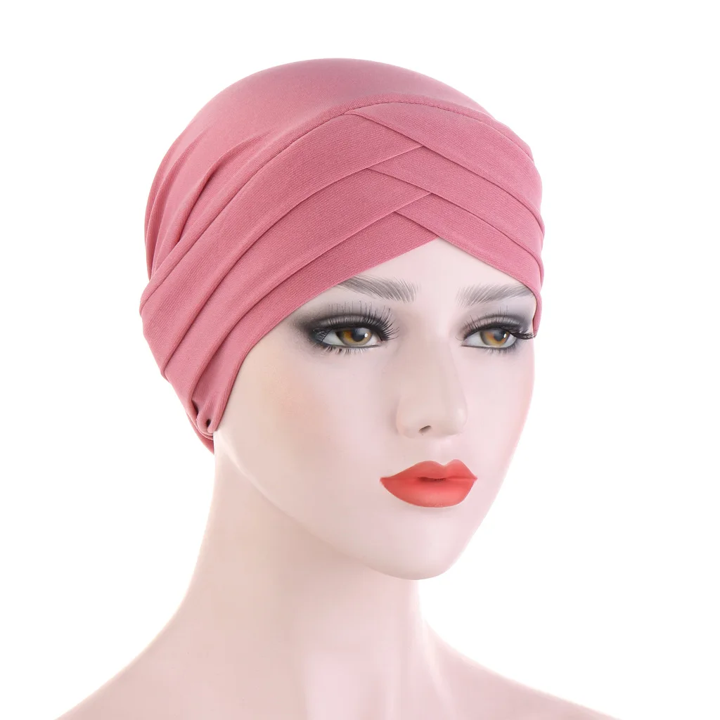 

2020 NEW Women Muslim Hijab Scarf Inner Hijab Caps Ladies Islamic Cross Headband Turban Headwrap Women Muslim Hijab Head scarf