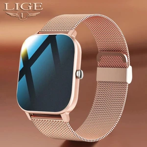 LIGE Fashion Women Smart Watch Men Full Touch Sports Fitness Tracker Music Control Smartwatch Ladies
