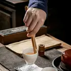 Бамбуковый зажим для чая, 1 шт., щипцы для еды, инструменты для готовки, зажим для чашки с защитой от нагрева, зажим для выпечки хлеба, барбекю, кухонные щипцы