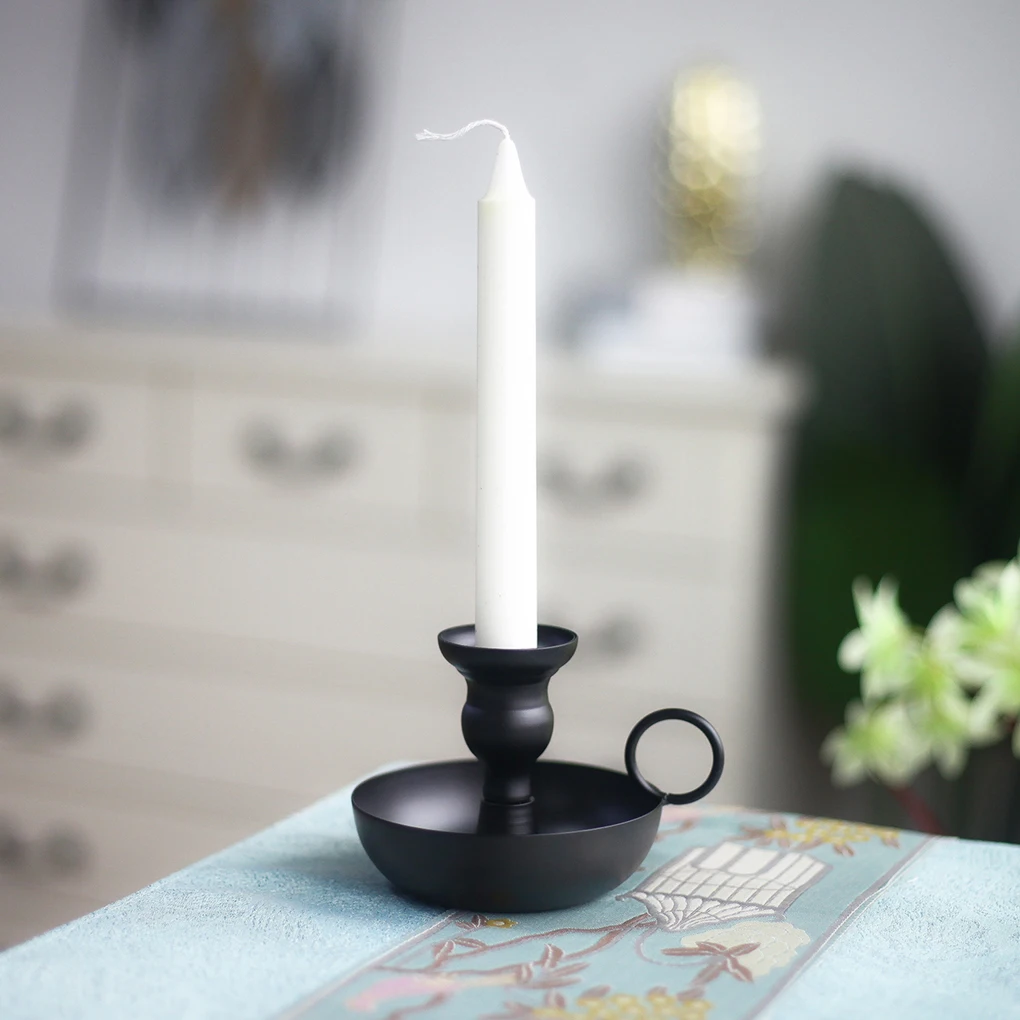 

Candlestick Stand Tray Sturdy Candle Holder Iron Rust-proof Portable Decoration Candles Base Wedding for New Year Party Festiva