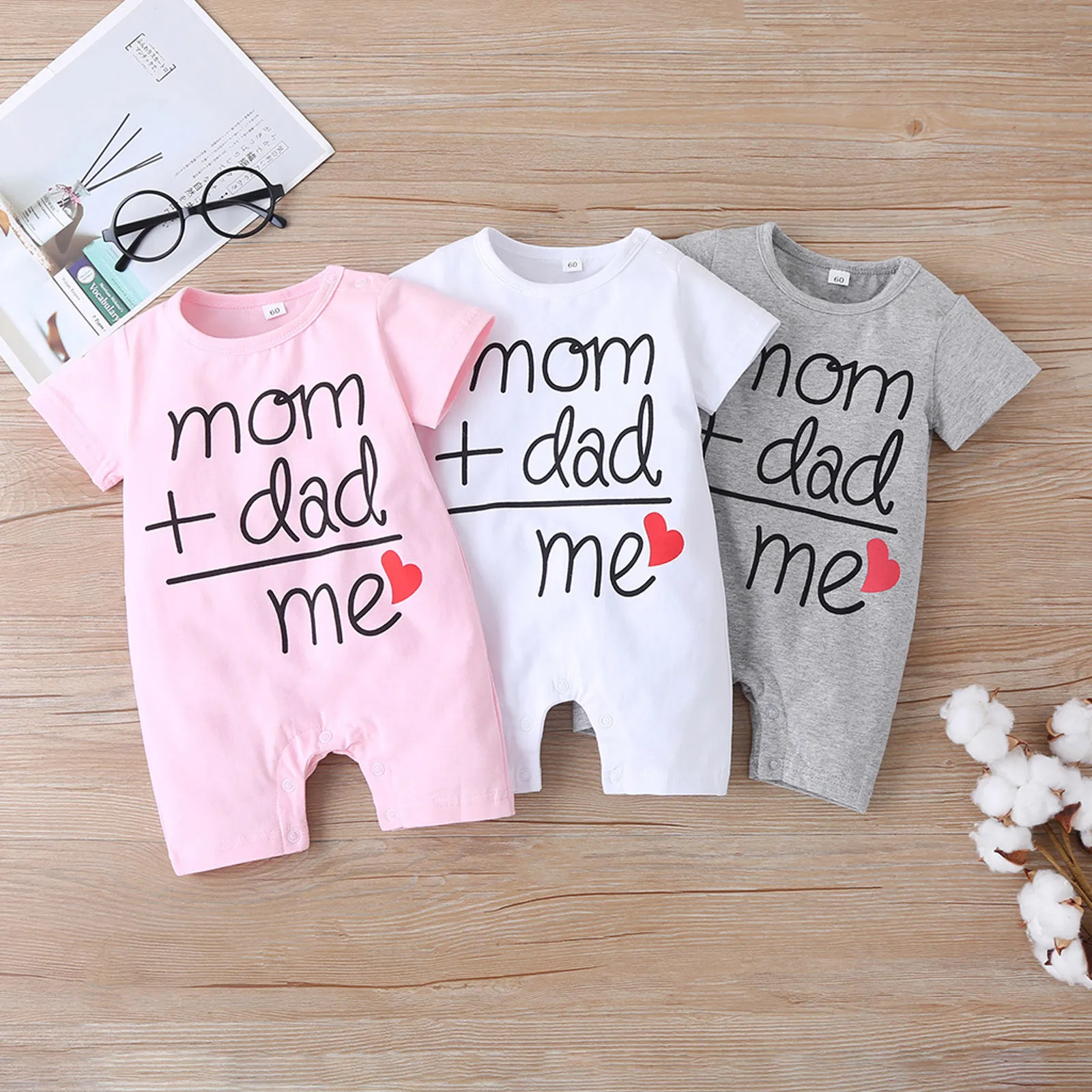 

Baby Boys Girls Bodysuit Letter Printing Valentine Jumpsuit Body Baby Short Sleeve Cotton Babies Girl Clothing Body For Newborns