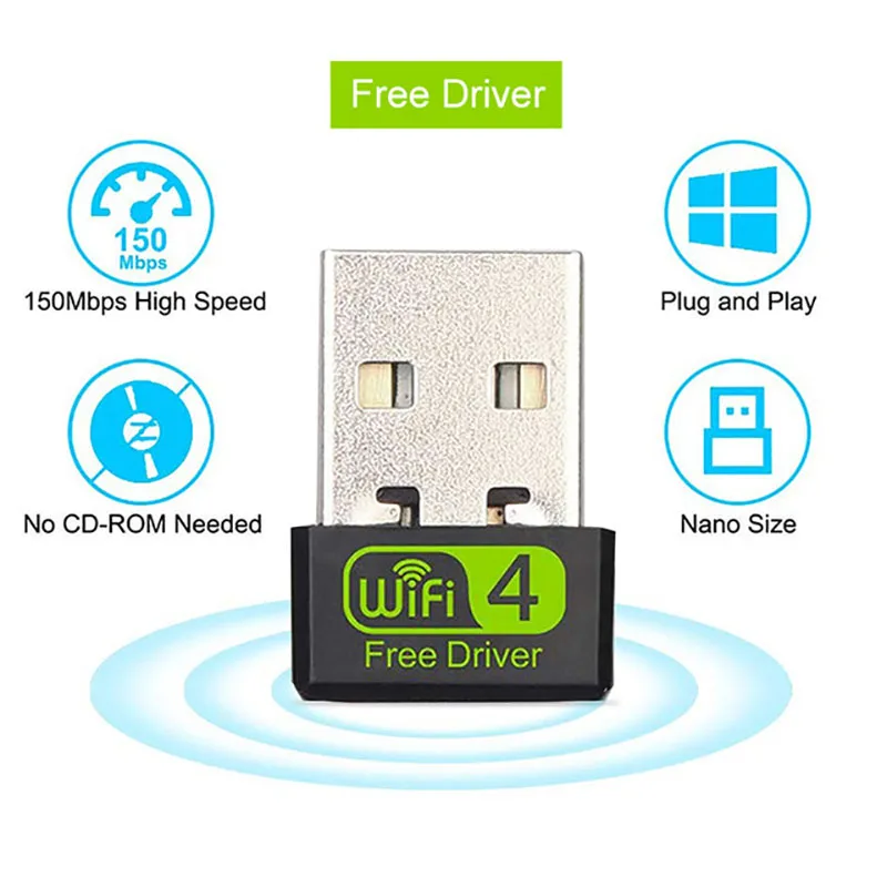 2020 Новый мини USB Wi Fi адаптер 150 Мбит/с для ПК Ethernet ключ 2 4G сетевая карта антенна