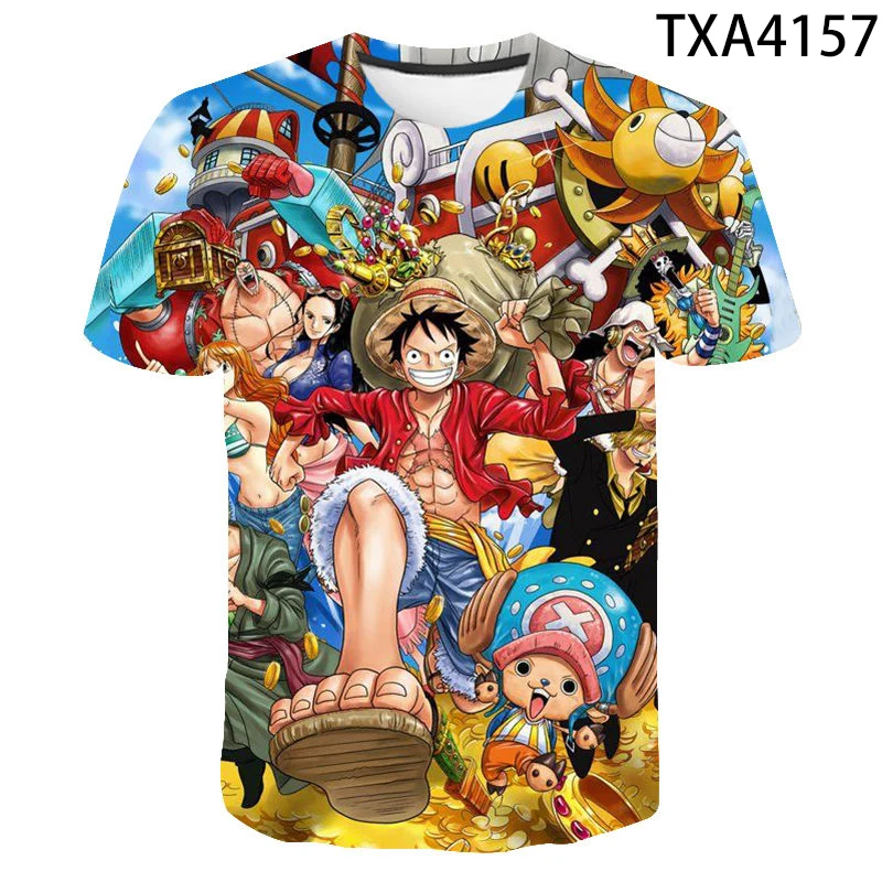 

One Piece T Shirt Men Women Children 3D Printed T-shirt Cool Cartoon Anime Summer Casual Tops Tee Luffy Boy Girl Kids Streetwear