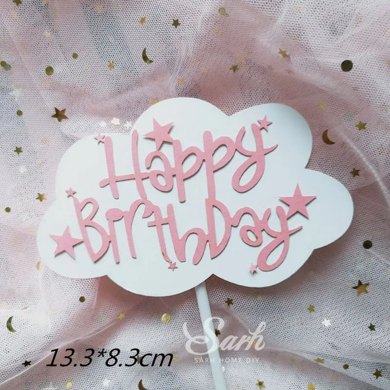 2pc birthday C Благородный Большой Синий Серебряный шар цветок торт Топпер для детского душа день рождения Декор юбилей выпечки Десерт поставки Любовь Подарки - Цвет: 2pc birthday C