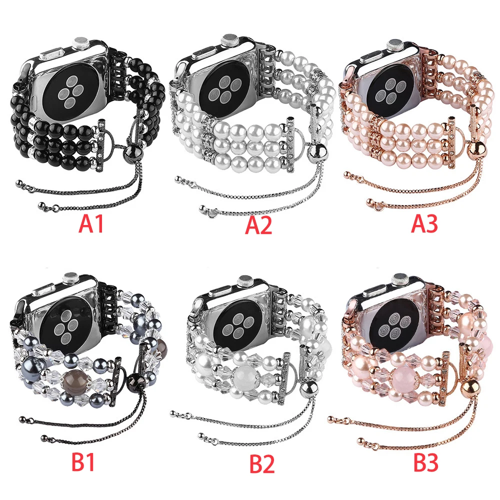 

Women Agate Strap for Apple Watch 40mm 38mm Bracelet Iwatch Series 5 Band 44mm 42mm Jewelry Wristband for Apple Watch 6 SE 4 3