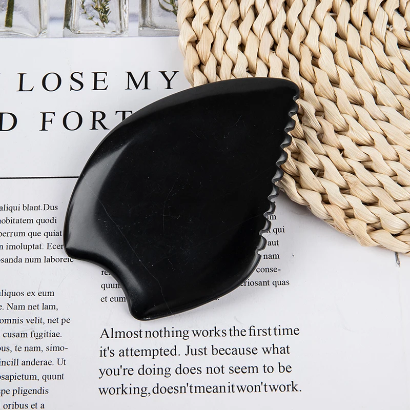 Массажер гуаша натуральный нефритовый для лица инструмент массажа расческа тела