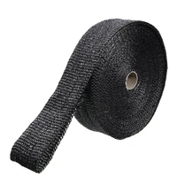 15m black exhaust insulation tape motorcycle exhaust thermal tape header heat wrap manifold resistant with 15 stainless ties