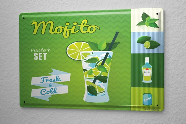 

Tin Sign Alcohol Retro Mojito Kitchen