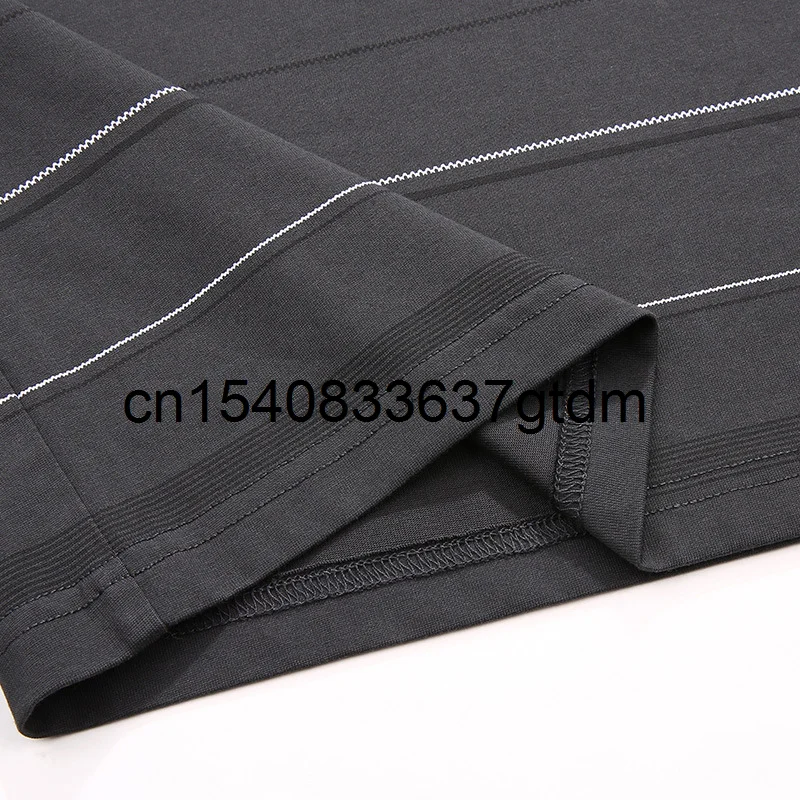 

Autumn new men's fattening plus size round neck stripe long sleeve T-shirt