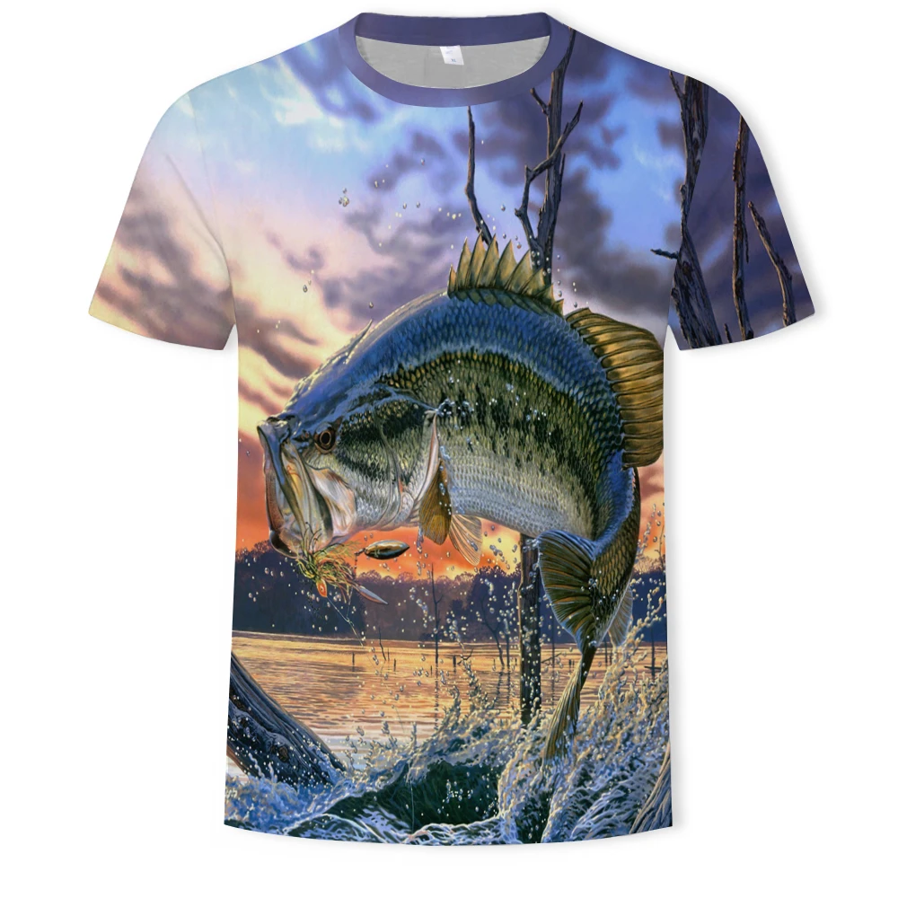 

Summer men's and women's new 3D printing ocean fish fashion outdoor T-shirt men and women students daily wear (custom code)