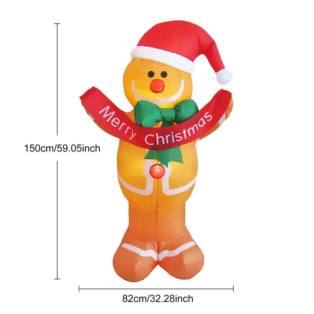

Christmas Inflatable Gingerbread Man LED Illuminated Light Airblown Dolls Set Garden Kids Toys Christmas Decorations For Home