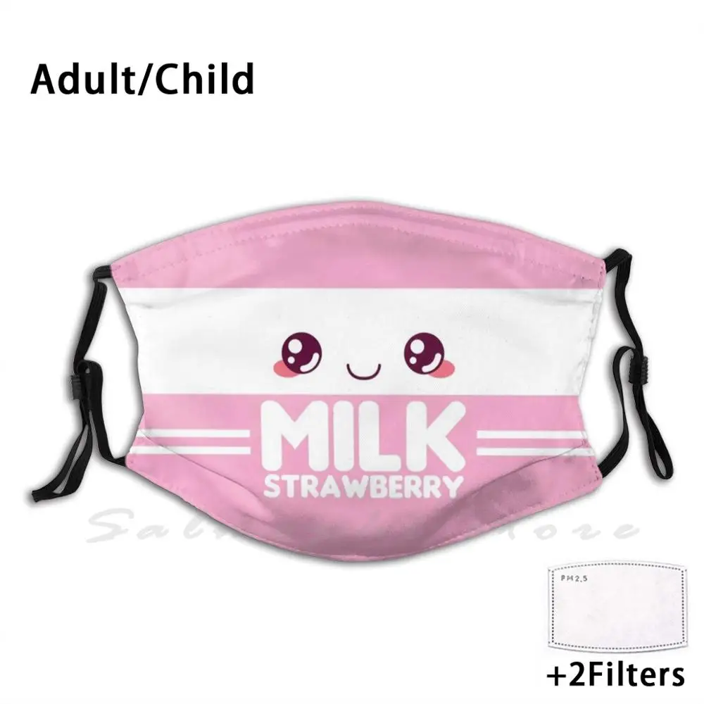 Маска с клубничкой молоком милой кавайной молочной коровой свежий отпариваемый