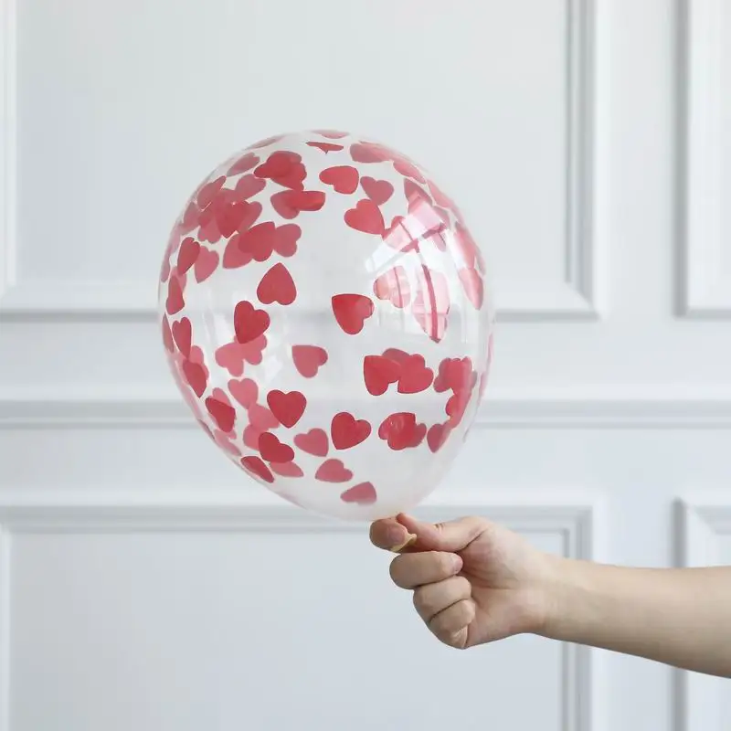 red heart 10 шт./лот, прозрачные воздушные шары, Золотая Звезда, конфетти из фольги, прозрачные воздушные шары с днем рождения, детский душ, украшения для свадебной вечеринки - Цвет: red heart